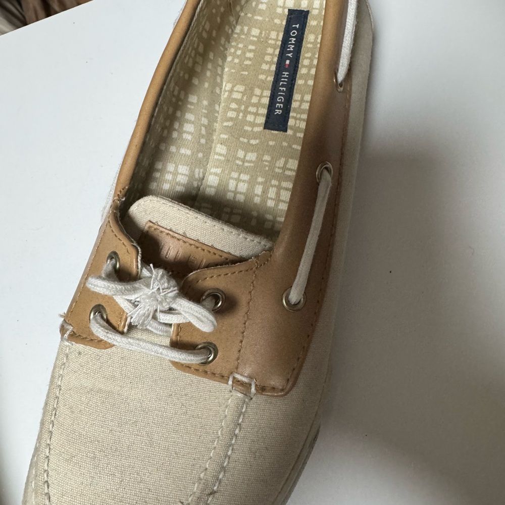 Tommy Hilfiger Beige and Tan Boat Shoes
